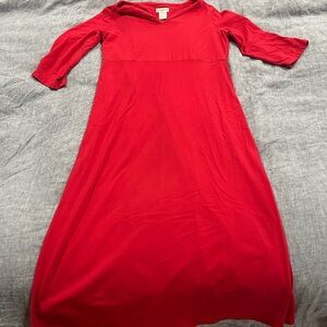 Travel Smith Red Midi Dress 3/4 sleeves
